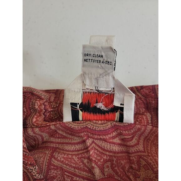 Talbots Red Paisley Print Silk Button Front Sleeveless Tank Top Women's Size 18 - Picture 9 of 9